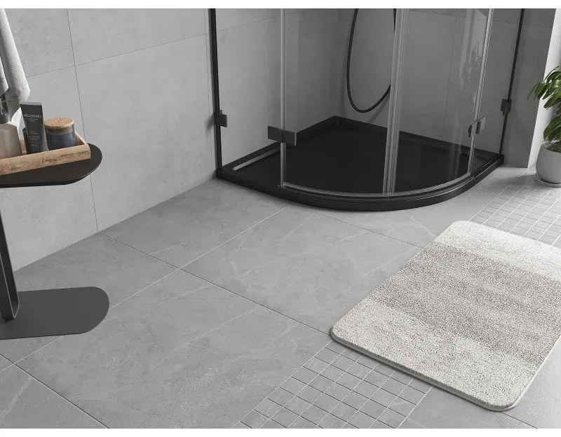 Mexen Flow, štvrťkruhová sprchová vanička slim 90 x 90 cm, čierna matná - 46Q709090