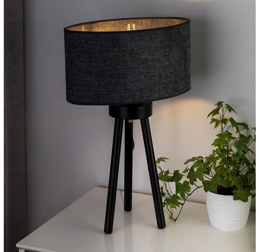 Duolla - Stolná lampa OVAL 1xE27/15W/230V pr. 30 cm šedá