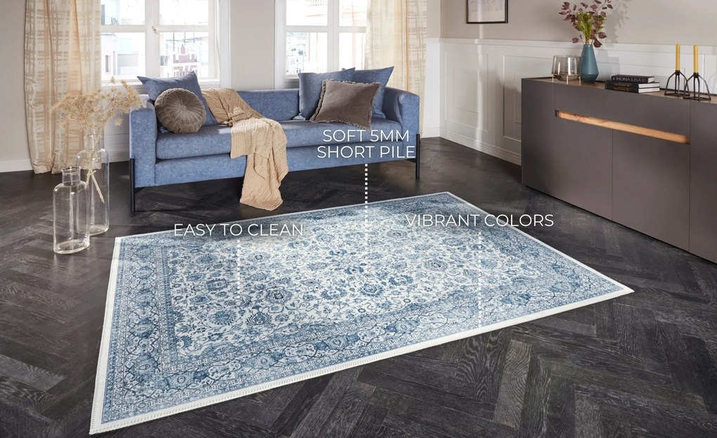 Kusový koberec Imagination 104219 Sapphire / Blue z kolekcie Elle, 160x230, modrá, chodba / predsieň, ELLE Decoration