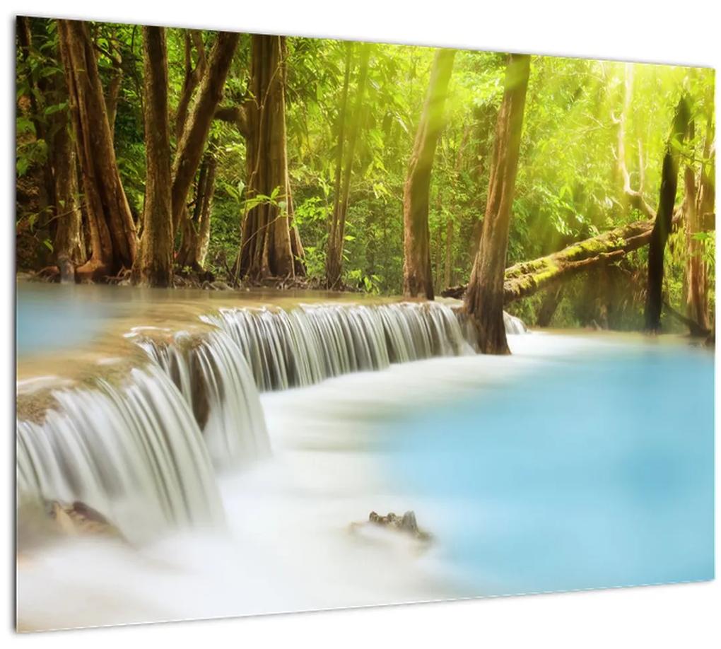 Obraz Huay Mae Kamin vodopádu v lese (70x50 cm)