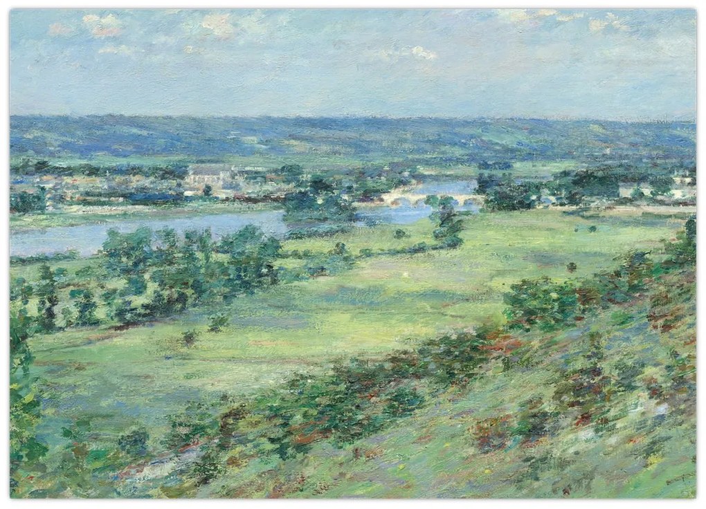 Sklenený obraz - Theodore Robinson, The Valley of the Seine, From the Hills of Giverny, reprodukcia (70x50 cm)