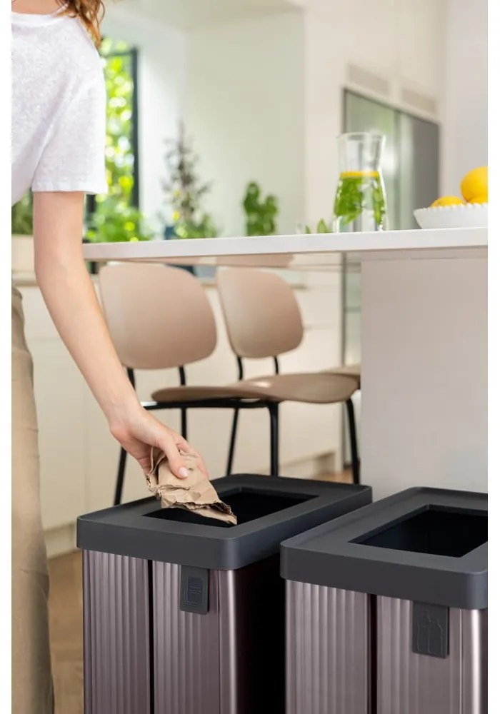 Ružový odpadkový kôš na triedený odpad z recyklovaného plastu 54 l Verto Recycle – Curver