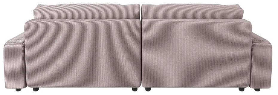 Svetloružová menčestrová rozkladacia rohová pohovka (variabilná) Sara – Ropez