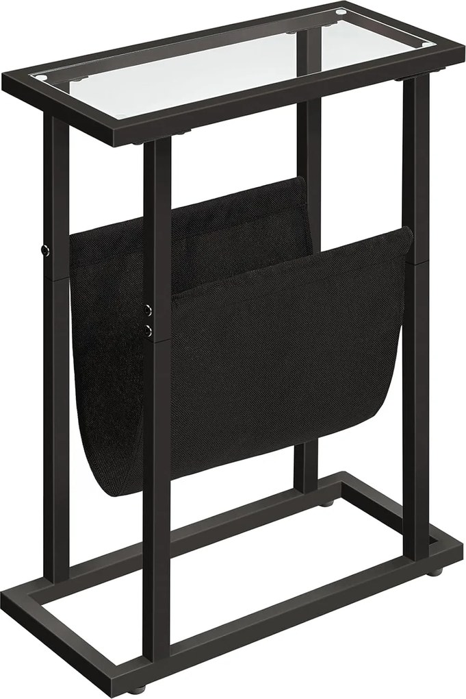 Odkládací stolek Fido 40 cm černý/čirý