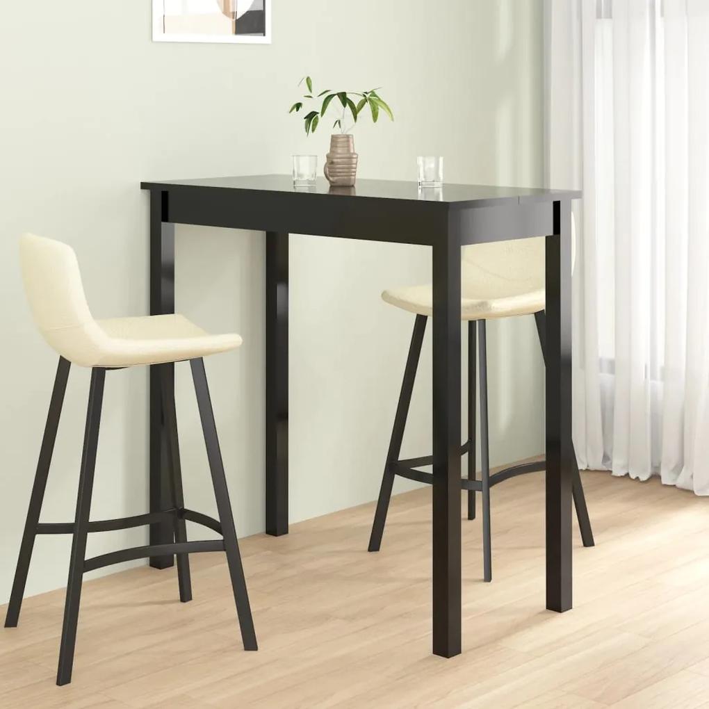 Barový stôl, MDF, čierny 115x55x107 cm 240378
