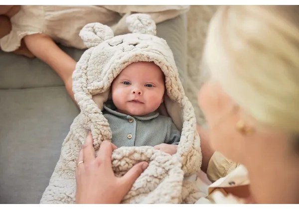 Jollein - Zavinovačka fleece Králíček 100x105 cm Nougat