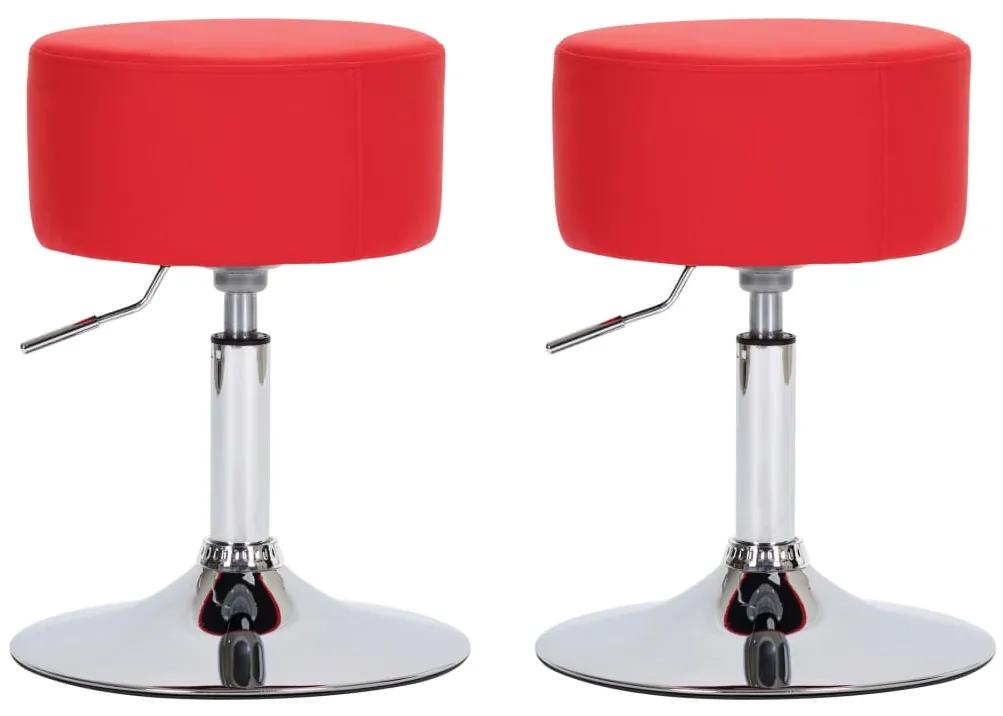 vidaXL Barové stoličky 2 ks červené umelá koža