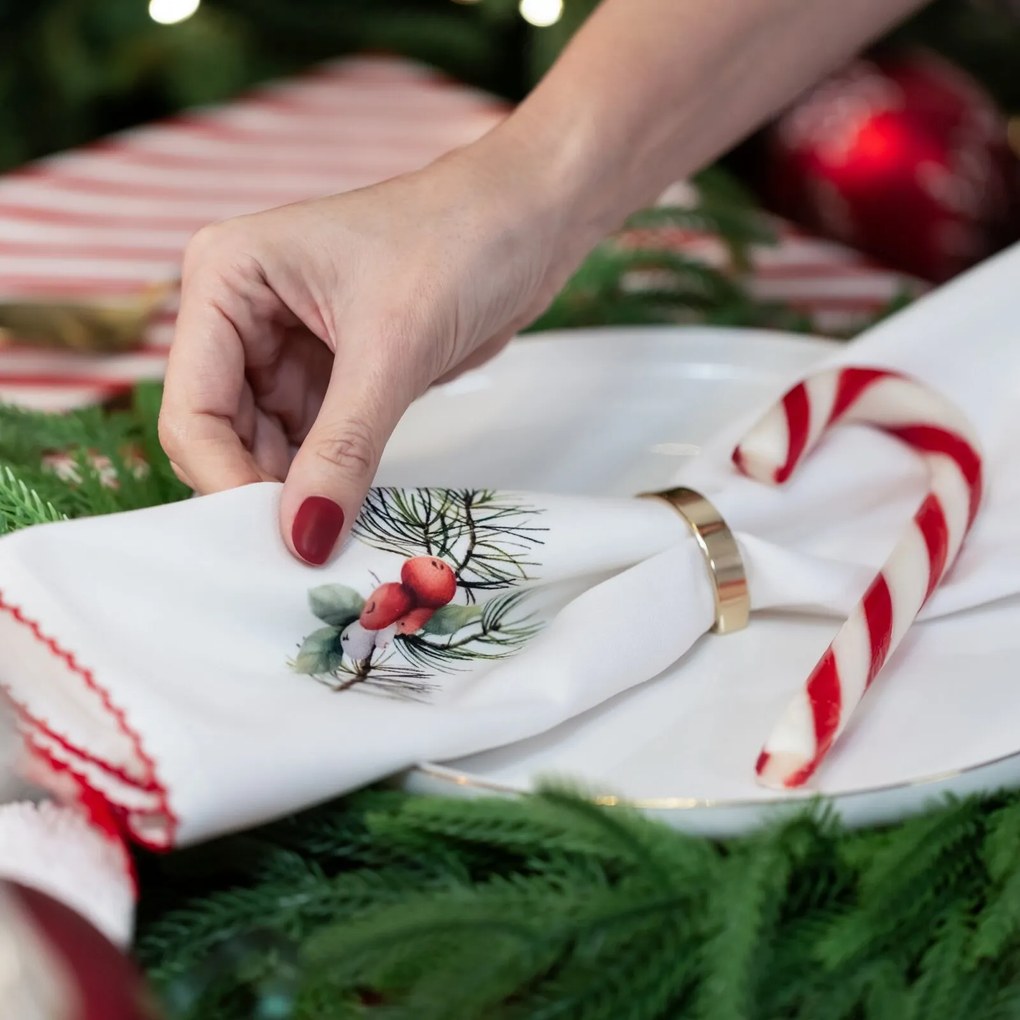 VIANOČNÉ PRESTIERANIE NA STÔL INES13 SADA 4 KS 40X40 CM VZOROVANÁ