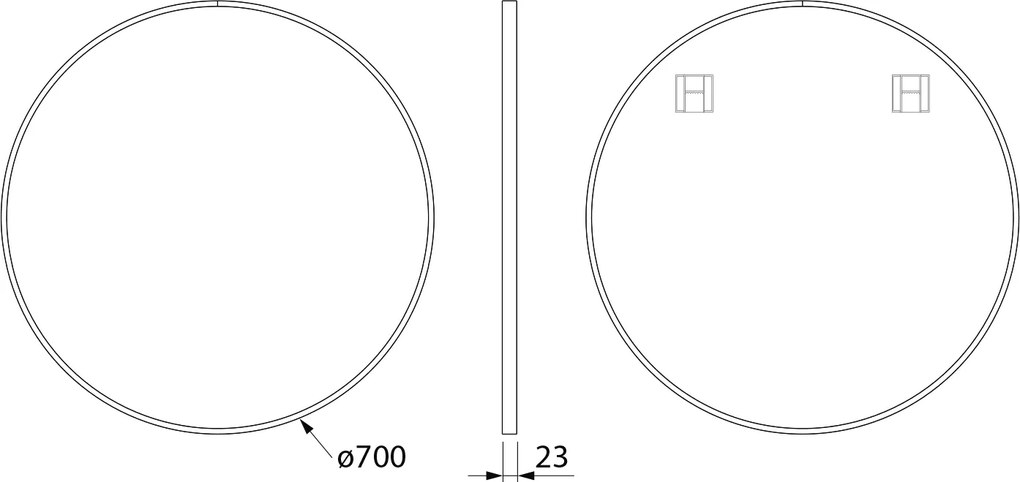 Sapho Sapho, NOTION SLIM guľaté zrkadlo v ráme, priemer 70cm, biela matná, NT700W