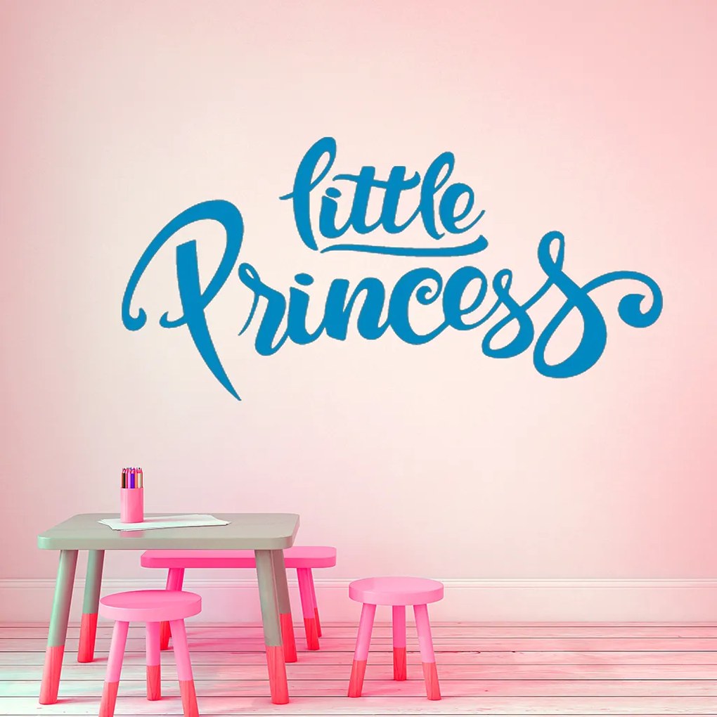 Veselá Stena Samolepka Nápis Little princess Farba: biela, Veľkosť: 100 x 54 cm