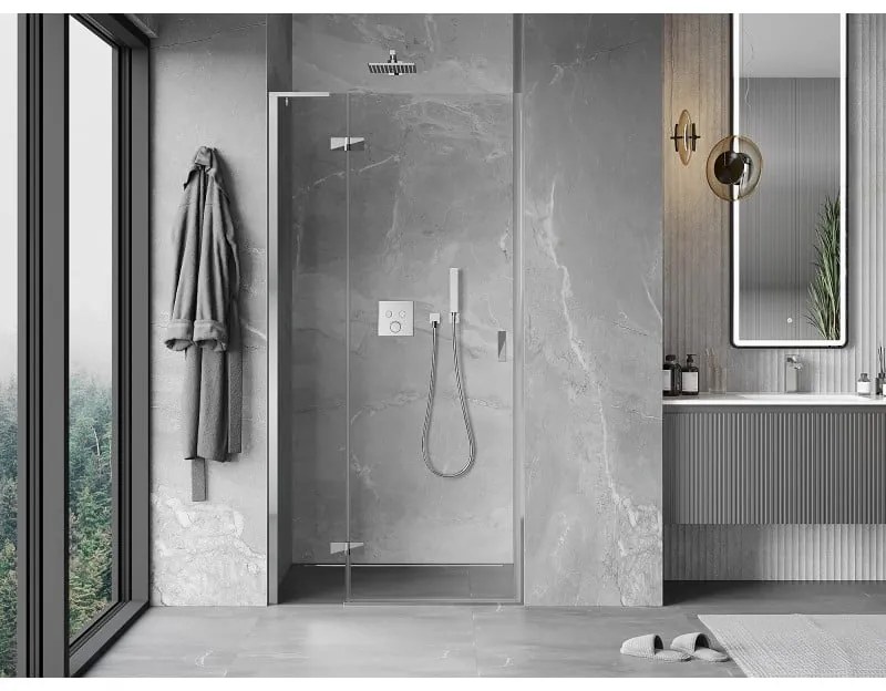 Mexen Mist-H L, 1-krídlové sprchové dvere ľavé 80 cm, číre sklo, chrómový profil, 8A5L-080-000-01-00-L