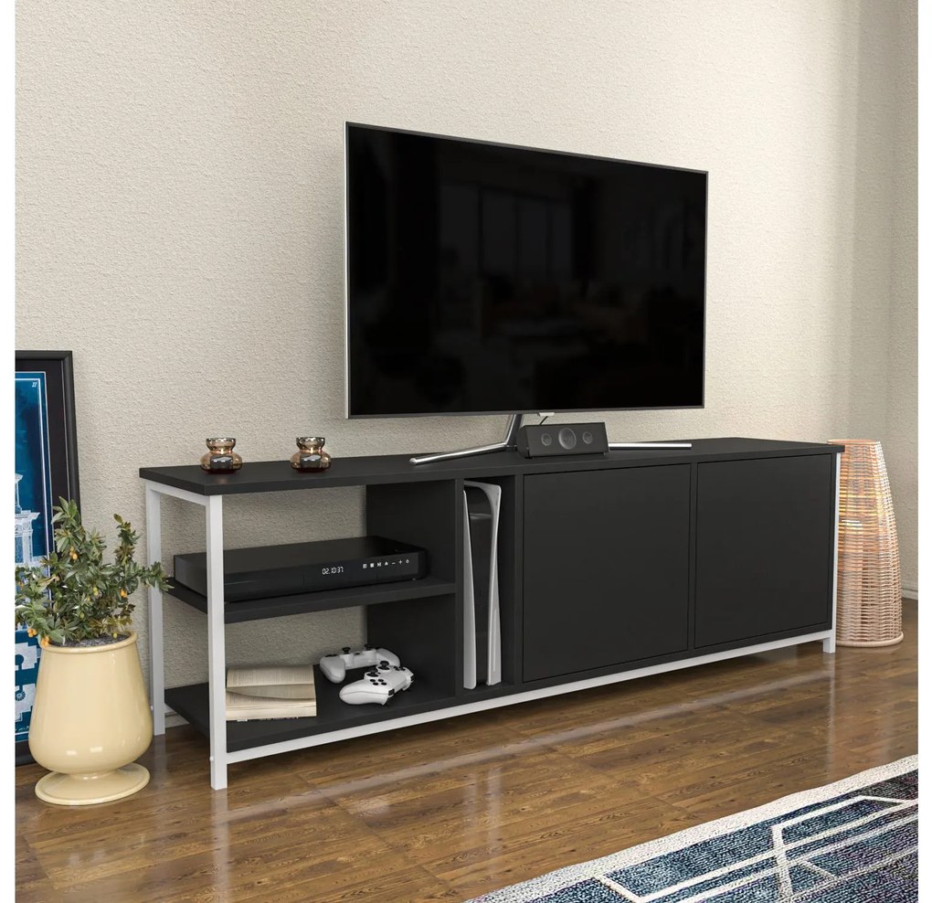 TV stolík Primerossa (biela + antracit). Akcia -19%. Vlastná spoľahlivá doprava až k Vám domov. 1107351