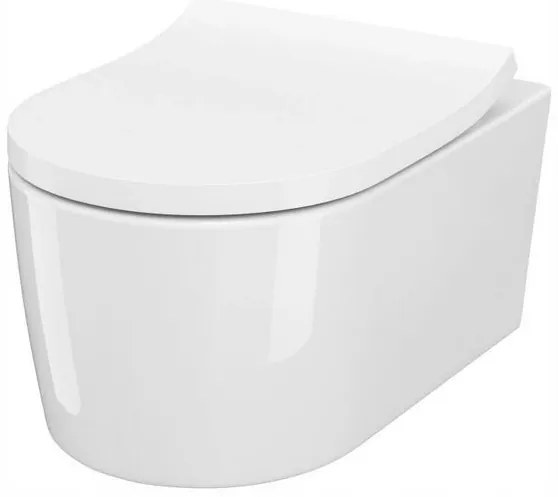 Cersanit Inverto závesná wc misa StreamOn 52 x 35,5 cm + pomaly-padajúce sedátko Slim SC, Biela, S701-419