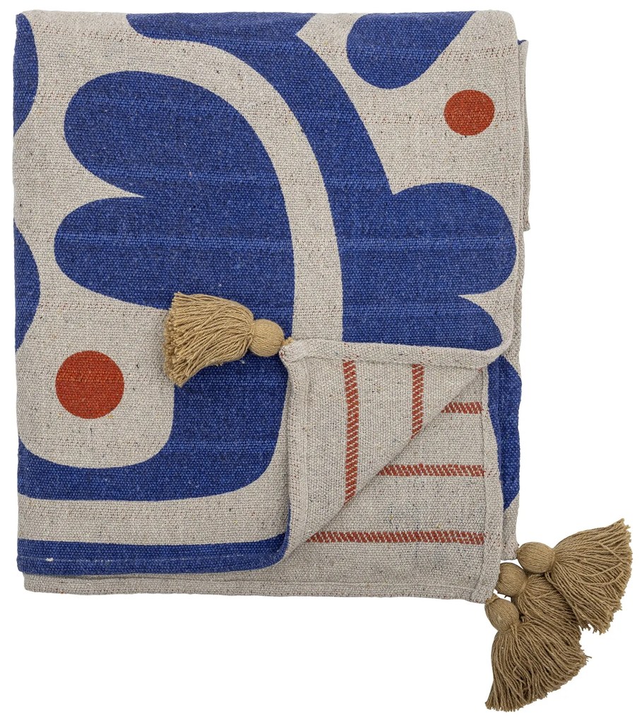 Bloomingville Prehoz z recyklovanej bavlny Eviaya Blue 130 x 160 cm
