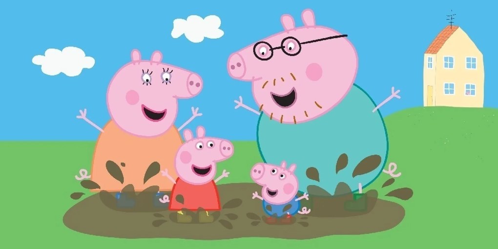 DETSKÝ BAVLNENÝ UTERÁK PEPPA PIG 70X140 CM VZOROVANÝ