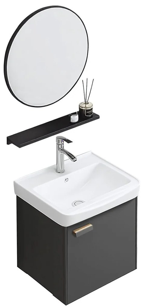 Rea Molly, súprava kúpeľňového nábytku s umývadlom 40cm, šedá matná, REA-M0008