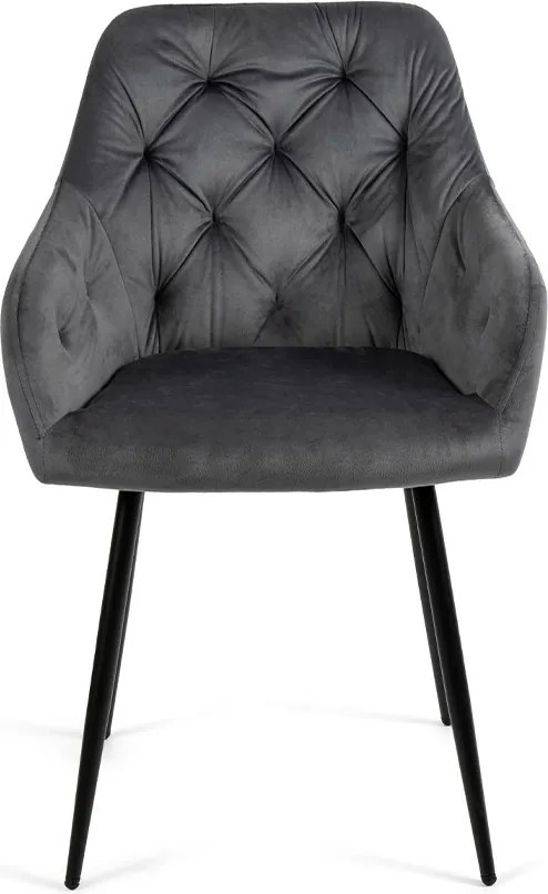 Noela Jedálenský set CERAMON 140 čierny + 6x stolička SIENA sivá