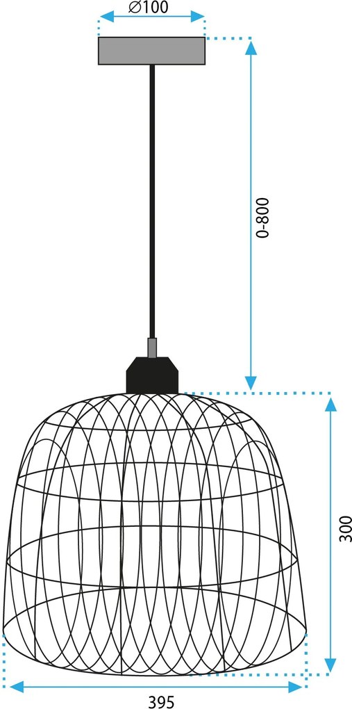 Toolight Boho, stropné svietidlo 40cm 1xE27 APP1352-1CP, čierna-prírodná hnedá, OSW-05765