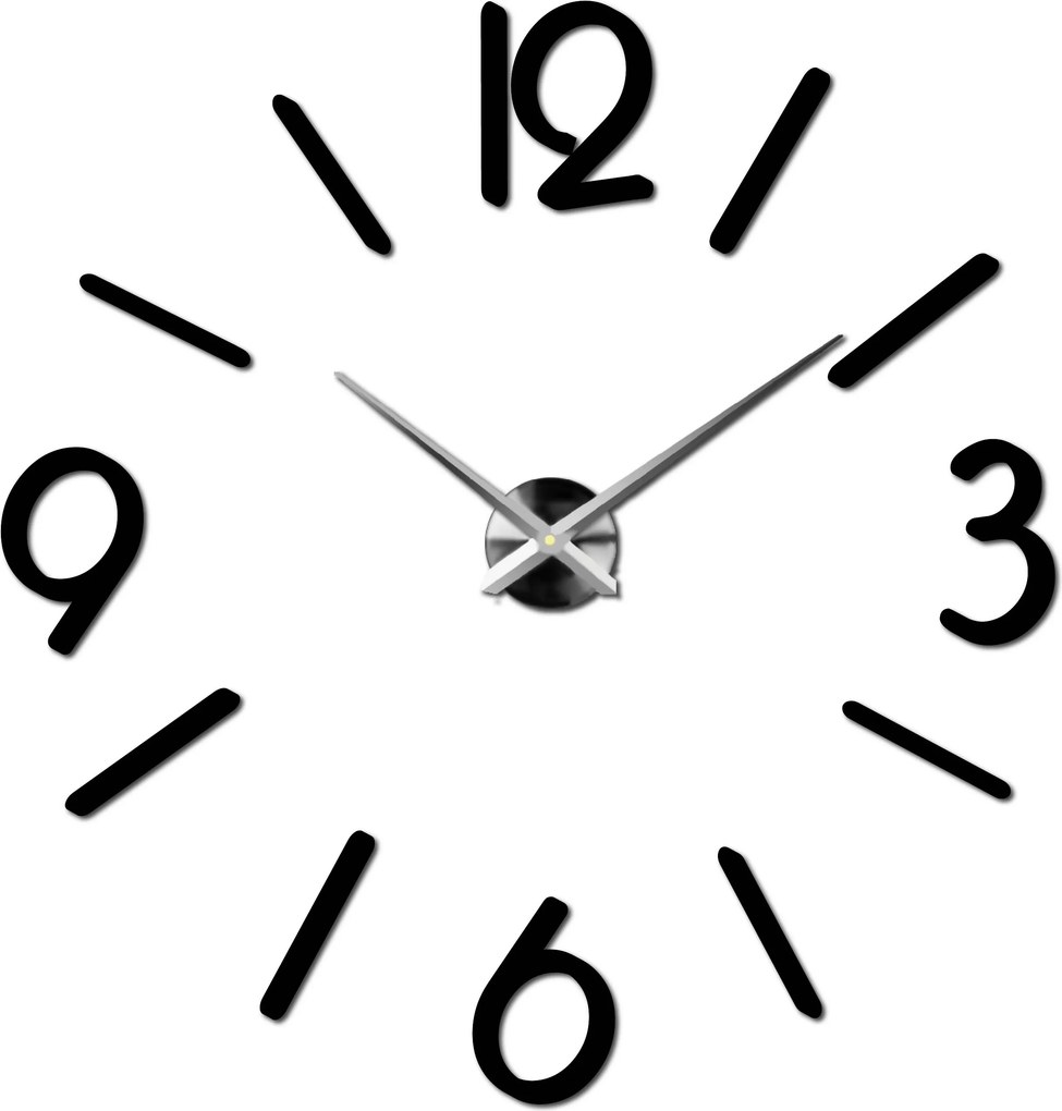 Nástenné hodiny do obývačky - MACKIE: Čierna Ral 9005 Farba čierna RAL 9005 3016-11841 X0036-Modern wall clock HEU-