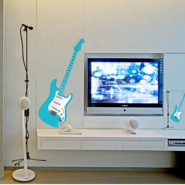 Veselá Stena Samolepka na stenu na stenu Elektrická gitara