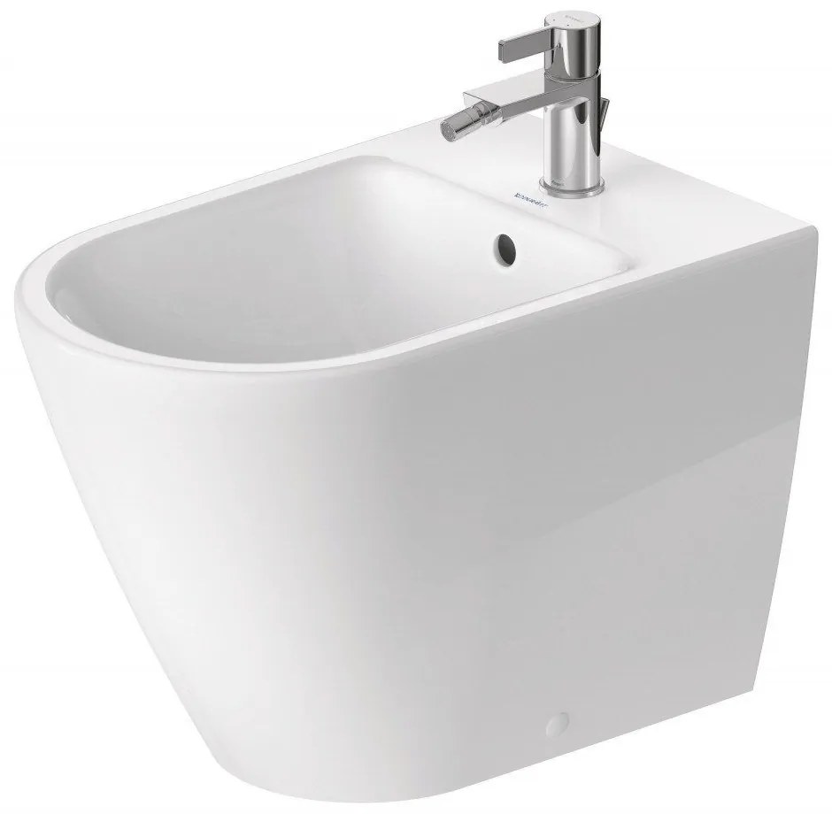 DURAVIT D-Neo samostatne stojací bidet ku stene, s otvorom, s prepadom, 370 x 580 mm, biela, 2295100000