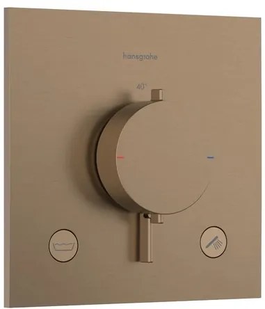 Sprchová a vaňová batéria Hansgrohe Ecostat Comfort E bez podomietkového telesa kartáčovaný bronz 33716140