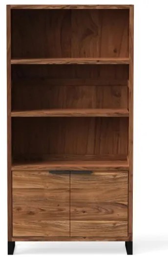 furniture-nabytek.cz - Masívna knižnica Sidora z akácie, lakovaná, hnedá