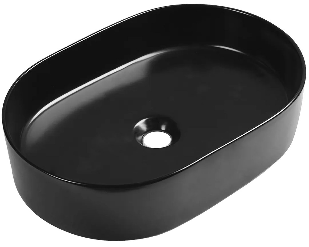 Laveo Desna, umývadlo na dosku 500x350x120 mm, čierna matná, LAV-VUD_B250