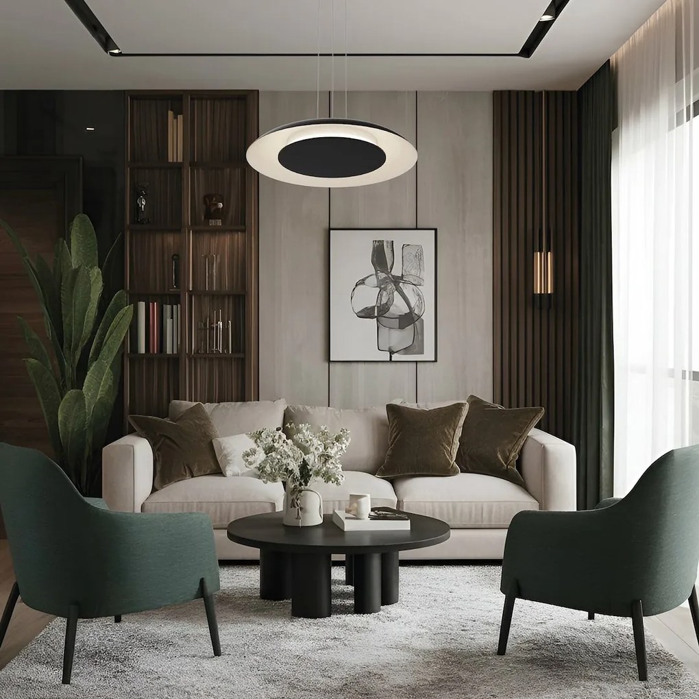 Závesné LED svietidlo Piattino, 1x LED 30w, 3000-6000k, b/w