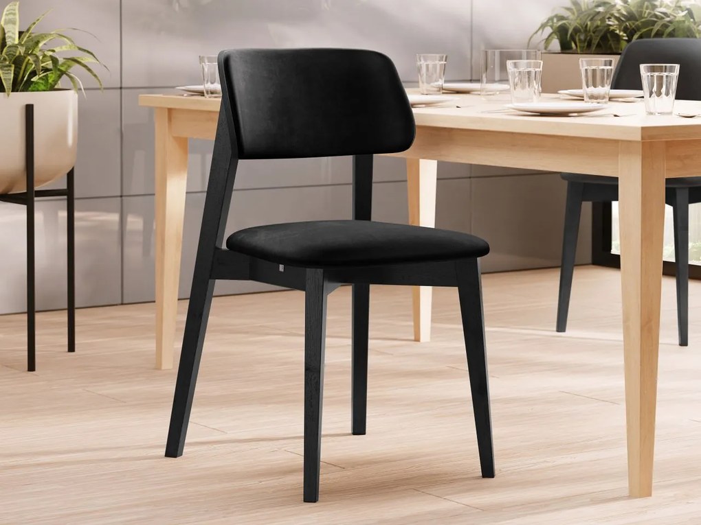 Čalúnená jedálenská stolička KT63/C, Dostupné poťahy: Magic Velvet 2250, Farby: czarny