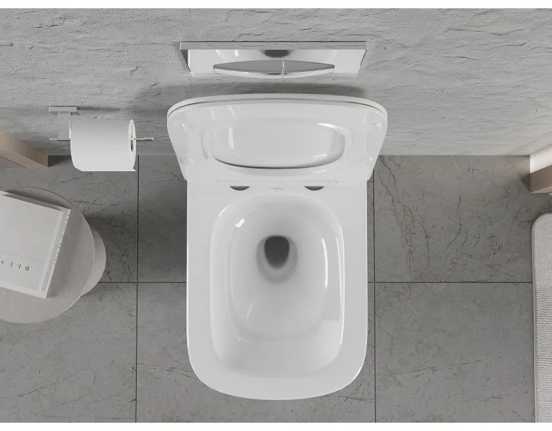 Mexen Riva, závesná WC misa 555x370x335 mm, Rimless Tornádo, biela lesklá, 3363XX00T