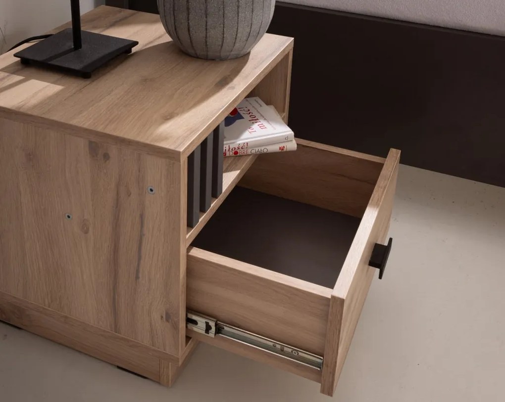 Nočný stolík Almo, dub estana/antracit