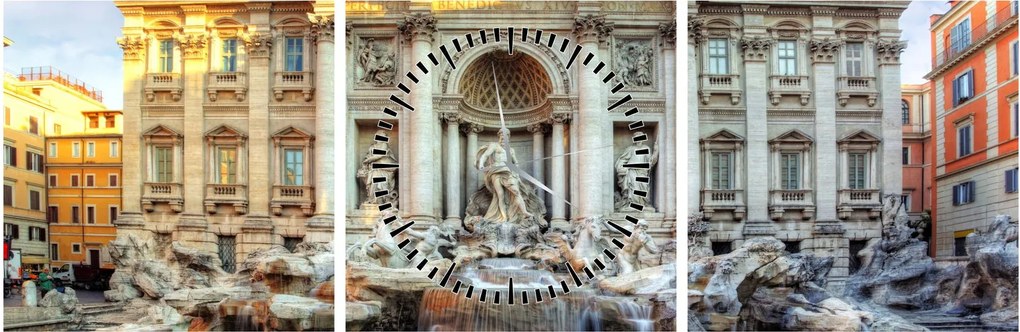 Obraz - Fontána di Trevi (s hodinami) (90x30 cm)