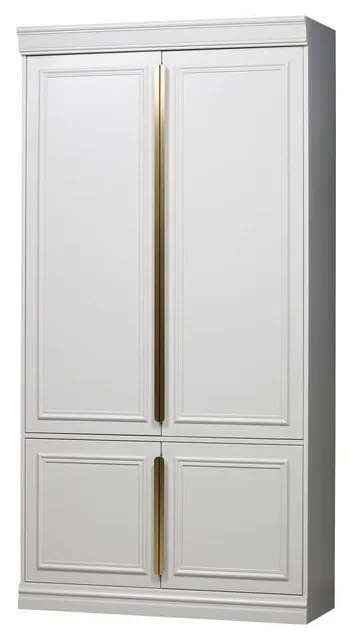 Svetlosivá šatníková skriňa z borovicového dreva 110x215x44 cm Organize – WOOOD