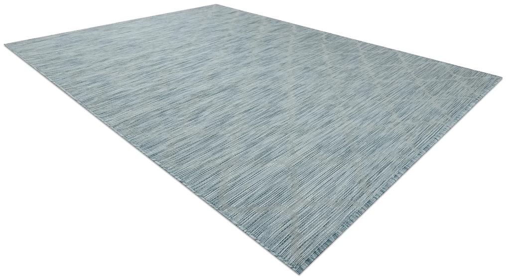 Šnúrkový koberec SIZAL PATIO 3069 Vzor marocká mreža, plocho tkaný, modrý
