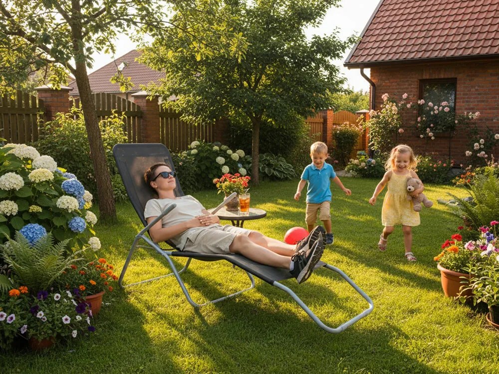 CH Záhradné lehátko Sun - čierne