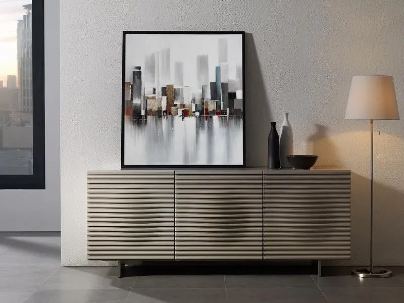 Komoda Hudson 180 cm piesková/chróm