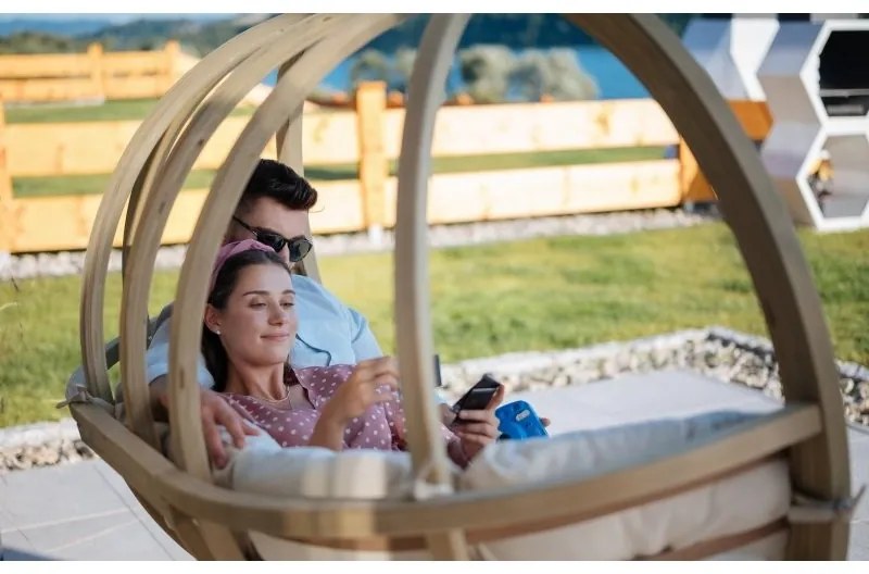 Dvojité závesné hojdacie kreslo O-Zone Premier Swing Pod zelené