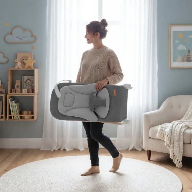 Detské hojdacie kreslo Moon 50 sivé