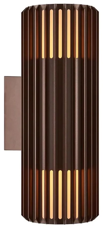Nordlux - Vonkajšie nástenné svietidlo ALUDRA 2xE27/15W/230V IP54 hnedá