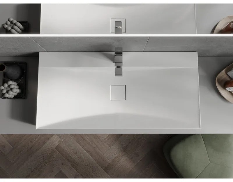 Mexen Poli, umývadlo na dosku z konglomerátu 100 x 48 cm, biela, 23021001