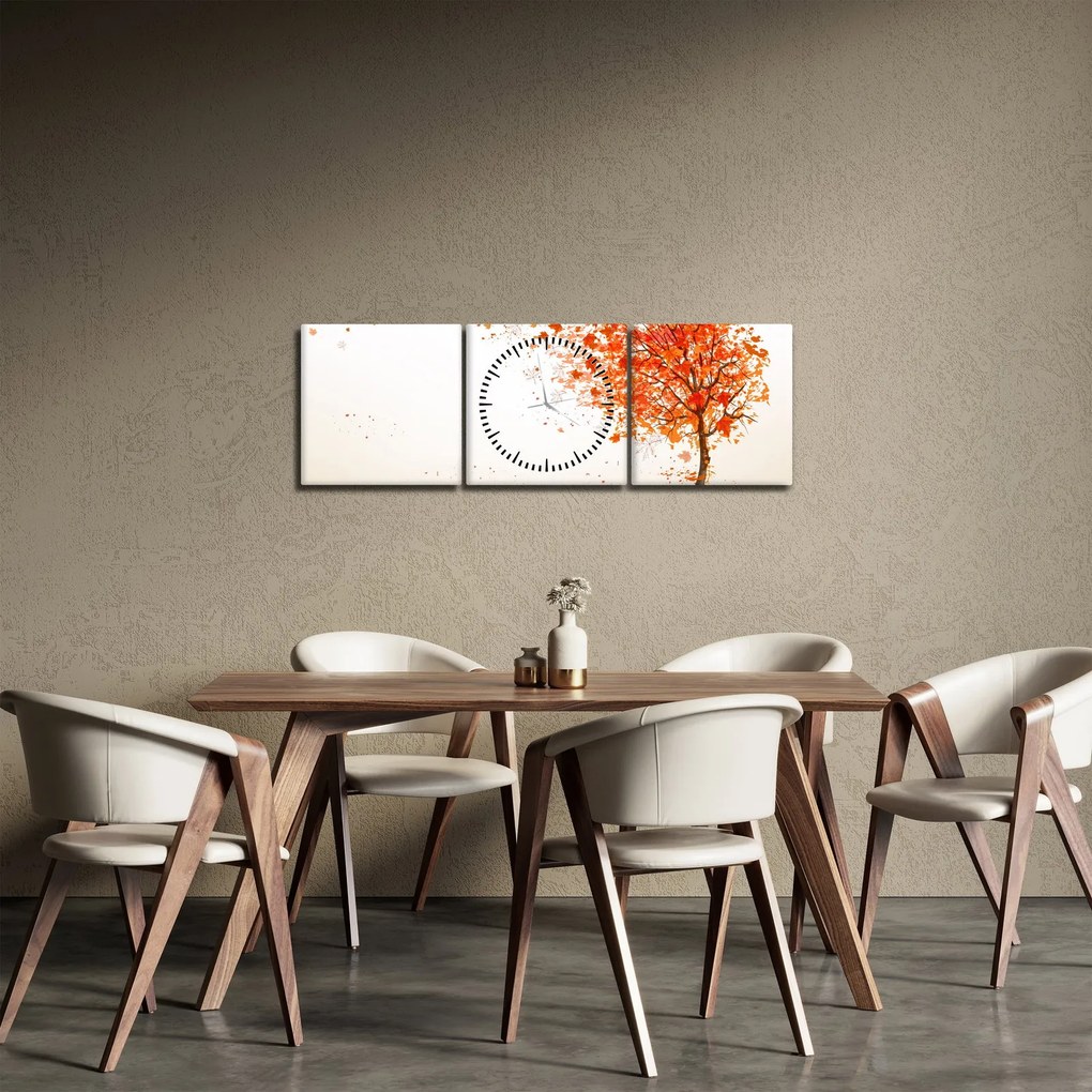 Obraz - Strom vo vetre (s hodinami) (90x30 cm)