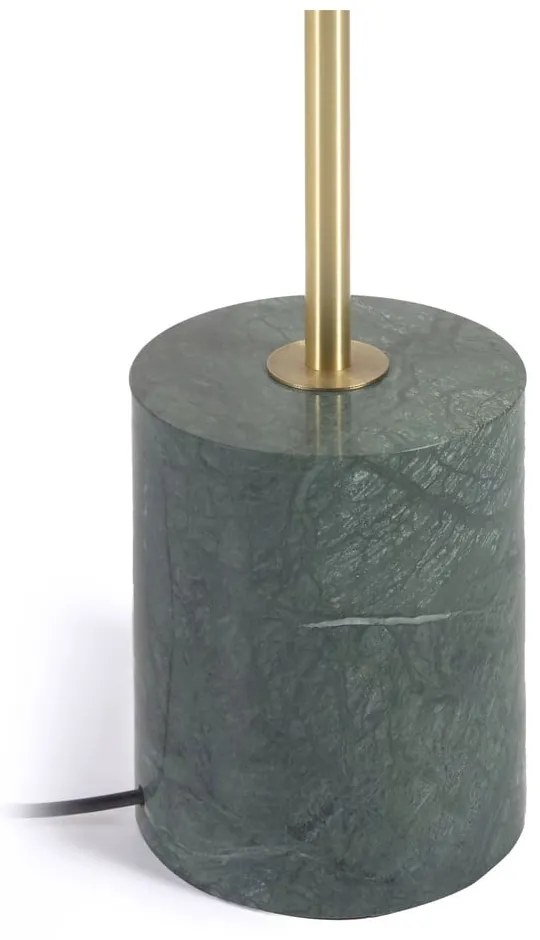 Stojacia lampa v zeleno-zlatej farbe so skleneným tienidlom (výška 161 cm) Lonela - Kave Home