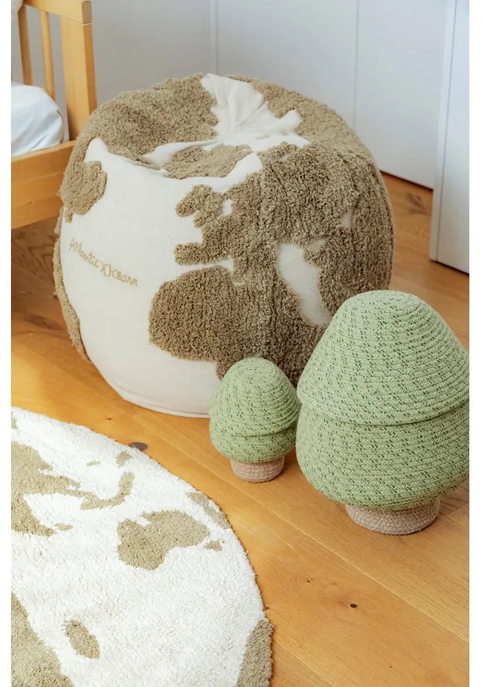 Zelený/krémový detský sedací vak World Map – Lorena Canals