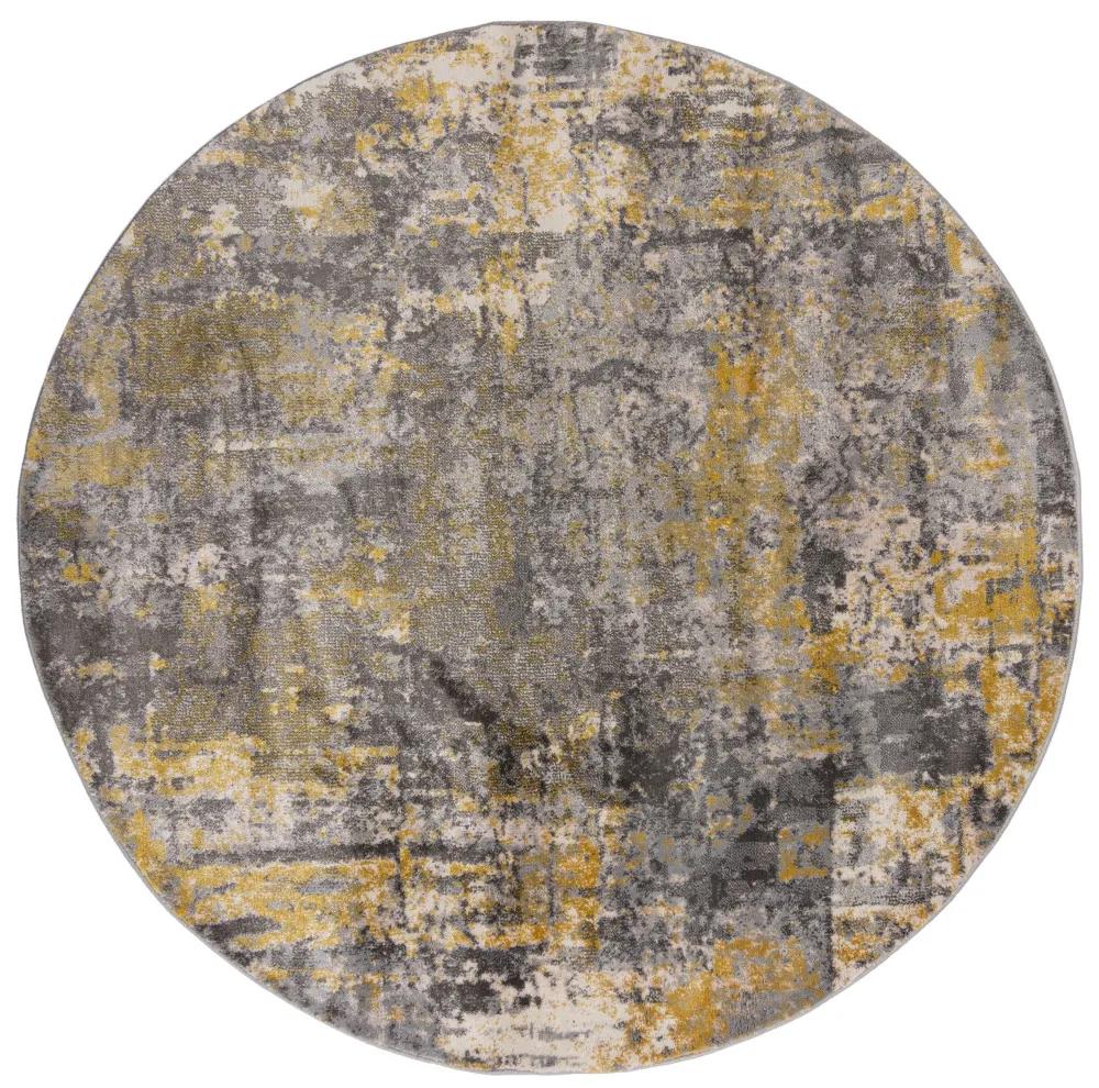 Flair Rugs koberce Kusový koberec Cocktail Wonderlust Grey/Ochre kruh - 160x160 (priemer) kruh cm
