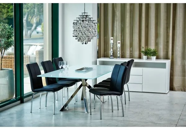 Jedálenská stolička AMAL 1 ks čierna/matný chróm