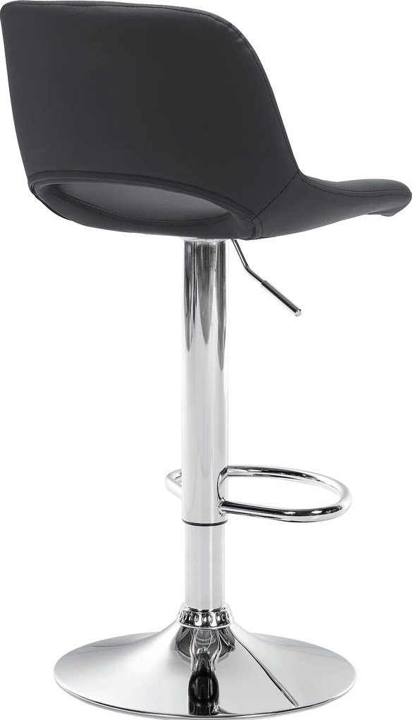 Barová stolička Camden - koženka, chróm rám - Čierna