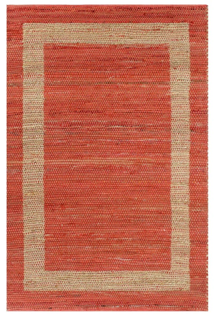 vidaXL Ručne vyrobený jutový koberec červený 120x180 cm
