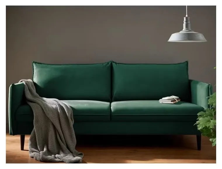 Tmavozelená zamatová pohovka 203 cm Juli – Ropez