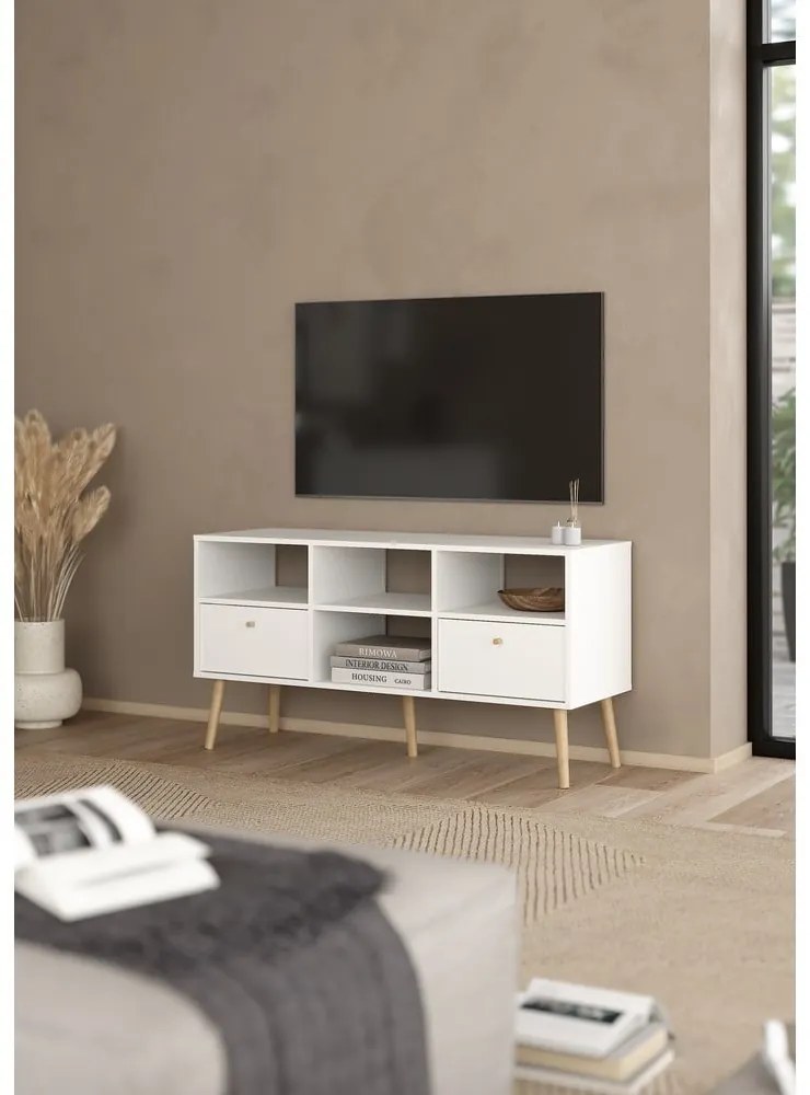 Biely TV stolík 117x61 cm Bodo – Tvilum